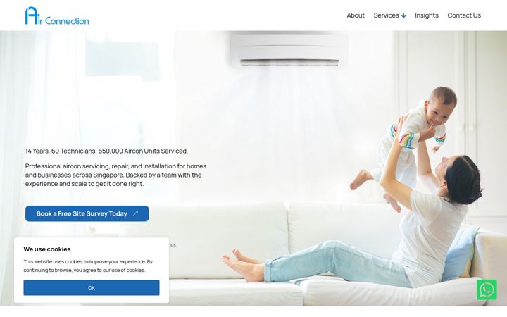 Captura de ecrã de airconnection.com.sg