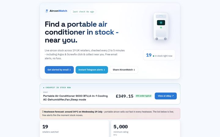 Screenshot of airconwatch.com