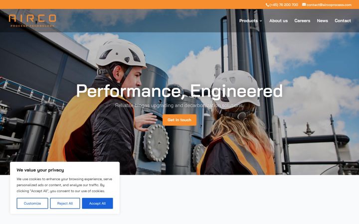 Screenshot of aircoprocess.com