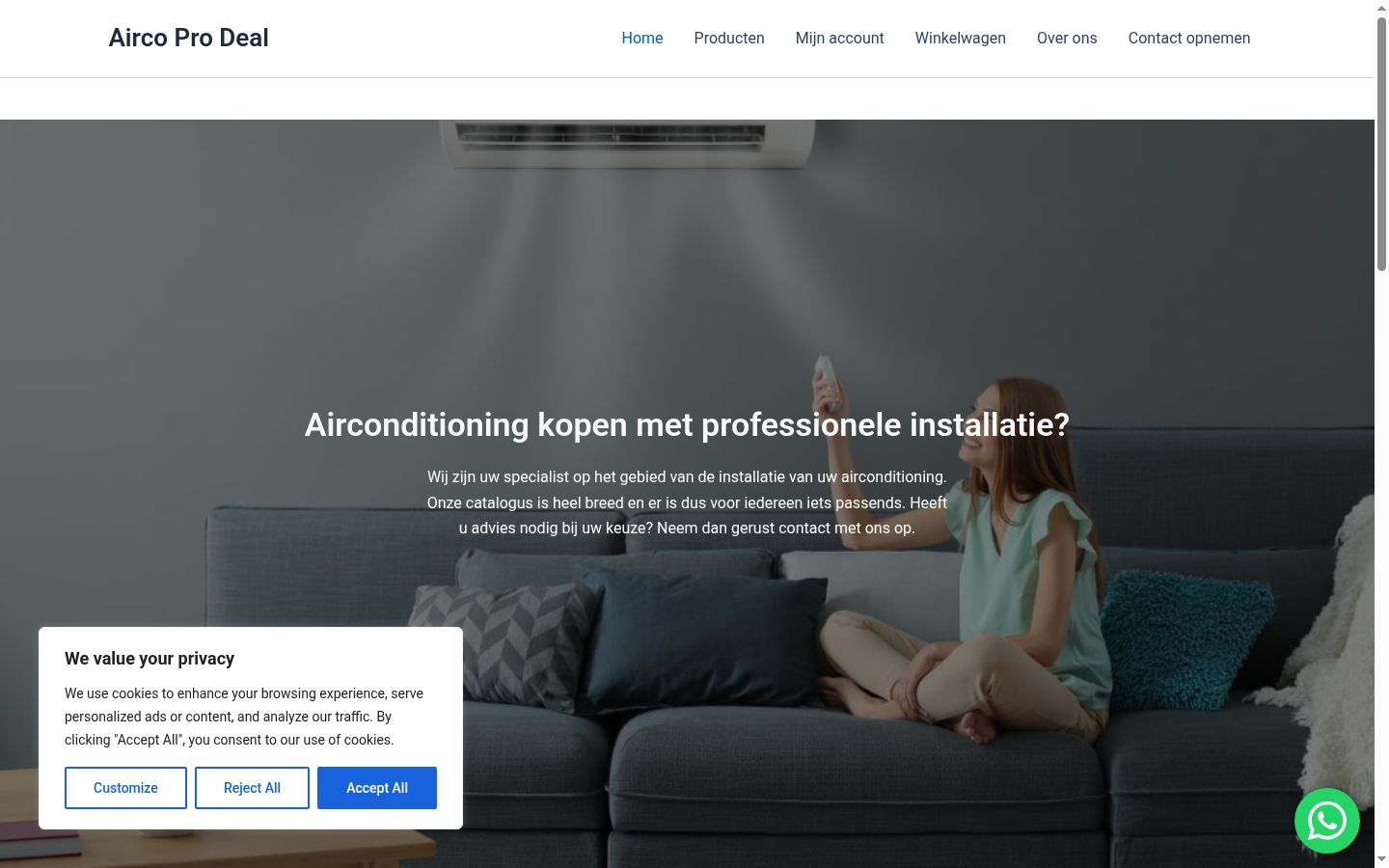 Capture d'écran de la bannière de consentement affichée avant toute interaction