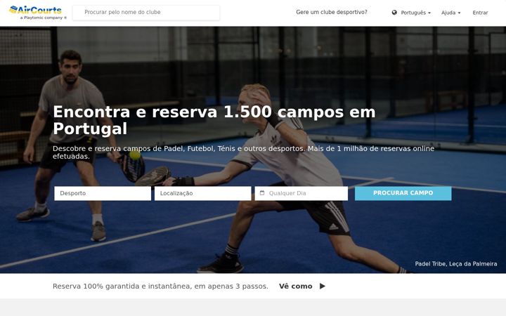 Screenshot van aircourts.com