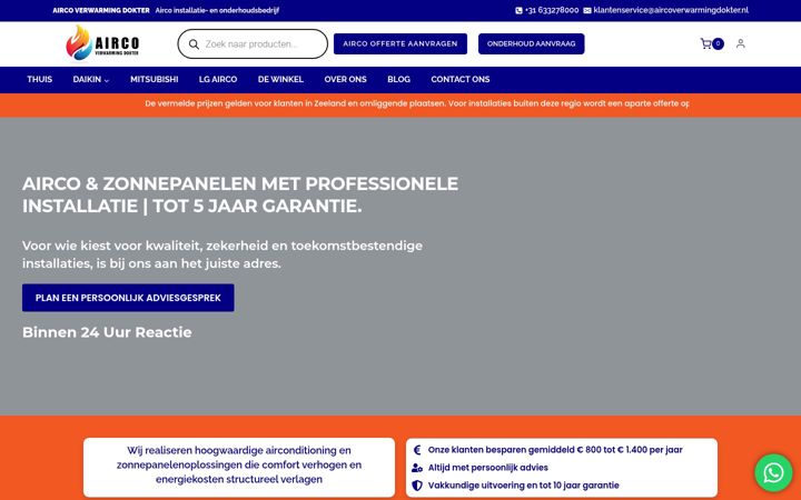 Capture d'écran de aircoverwarmingdokter.nl