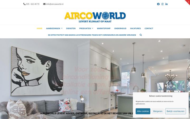 Screenshot of aircoworld.nl