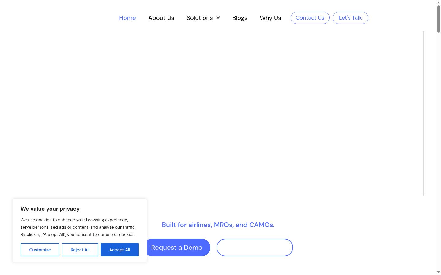 Screenshot of the consent banner shown before any interaction
