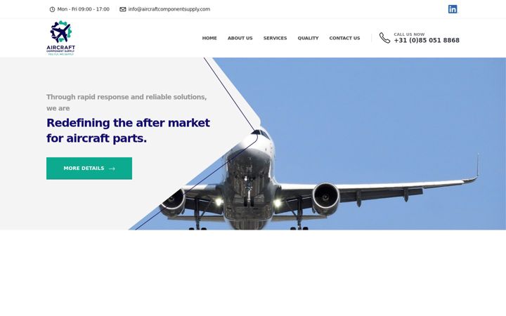 Screenshot of aircraftcomponentsupply.com