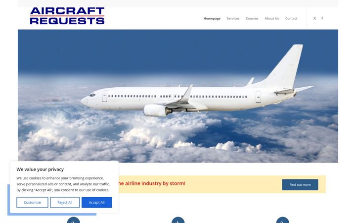 Screenshot του aircraftrequests.com