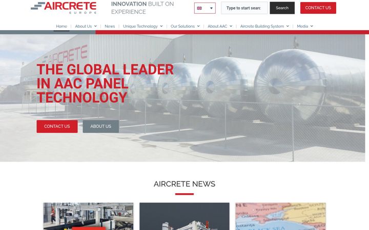 Screenshot of aircrete.com