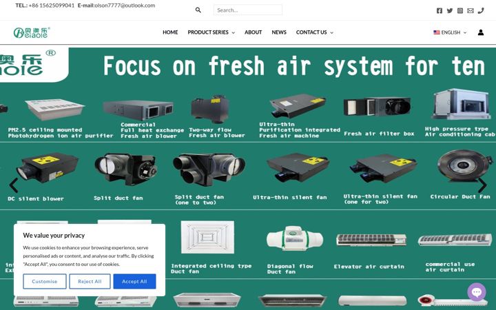 Screenshot of aircurtain1.com