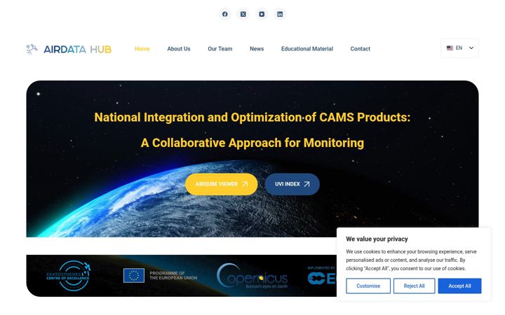 Screenshot of airdatahub.eu