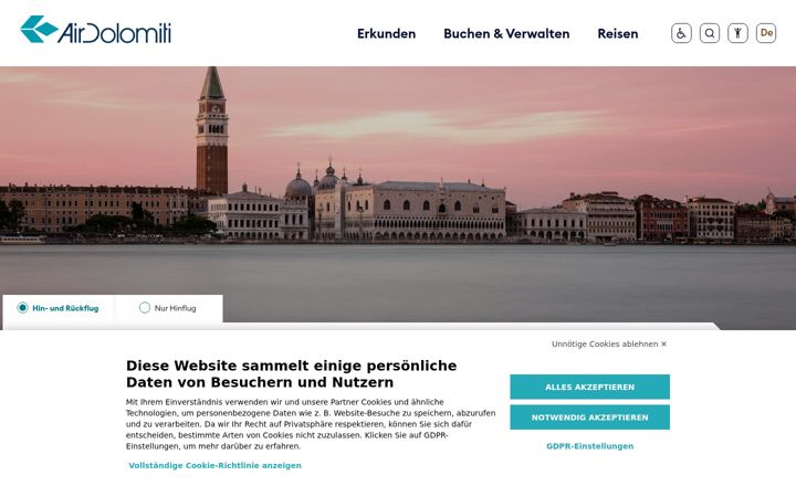 Screenshot of airdolomiti.de