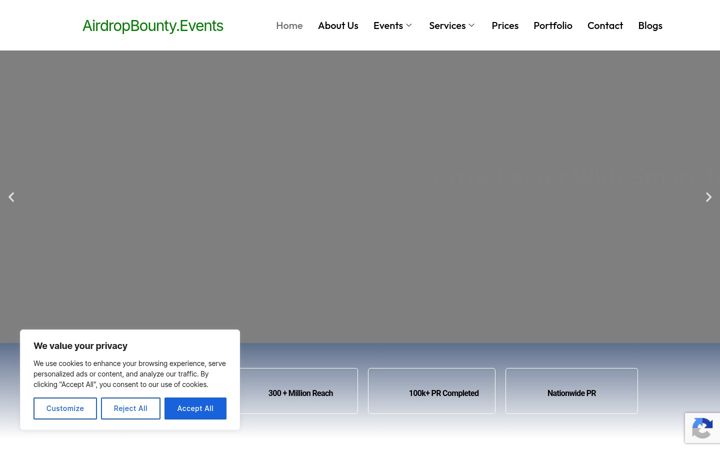 Screenshot of airdropbounty.events