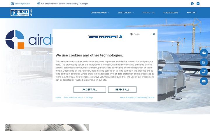 Screenshot of airduct.de