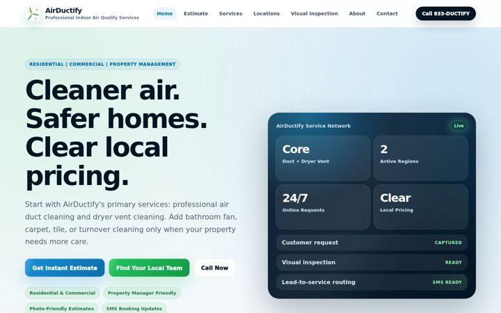 Screenshot of airductify.com