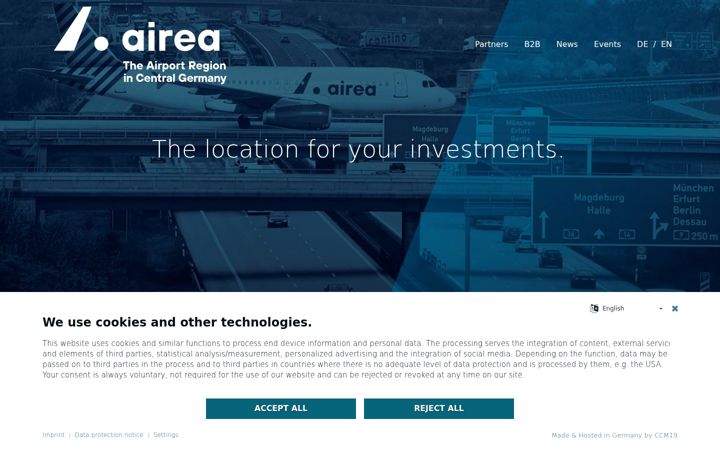 Screenshot of airea-central-germany.com