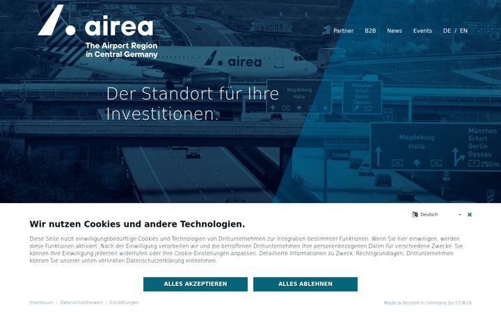 Screenshot of airea-central-germany.de