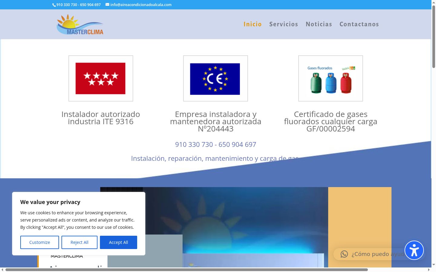 Posnetek zaslona pasice za privolitev, prikazane pred kakršno koli interakcijo