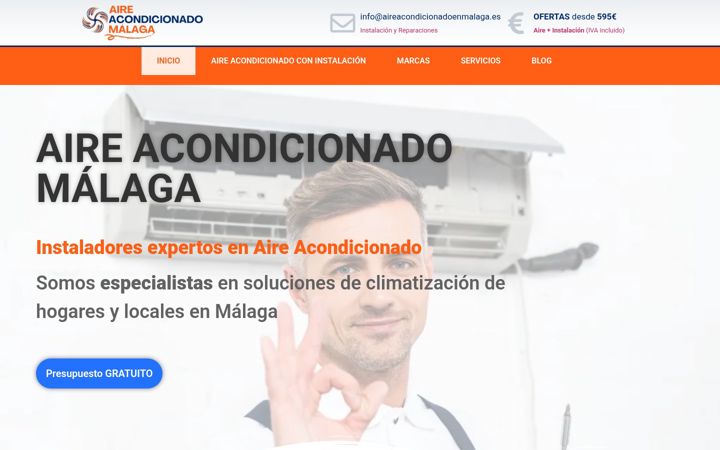 Screenshot of aireacondicionadoenmalaga.es