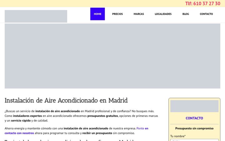 Screenshot of aireacondicionadomadrid.net