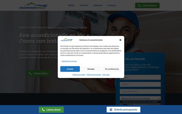 Screenshot of aireacondicionadoosona.com
