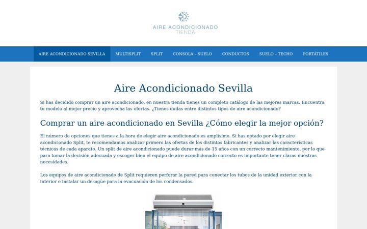 Screenshot of aireacondicionadosevilla.es