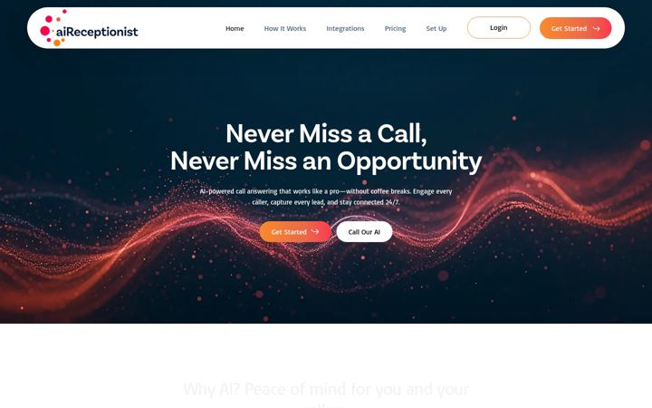 Screenshot of aireceptionist.com