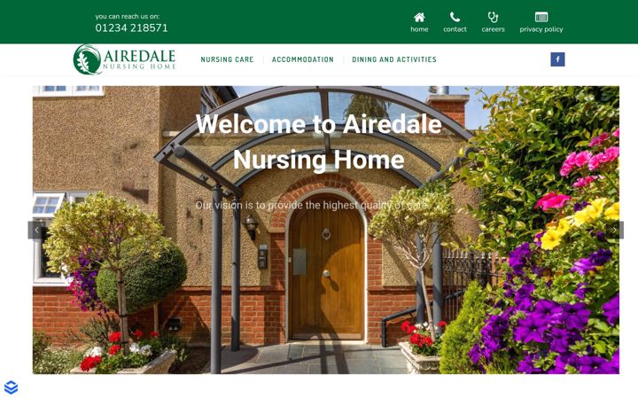 Screenshot of airedalenursing.co.uk