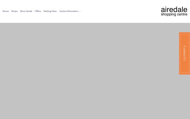 Screenshot of airedaleshoppingcentre.co.uk