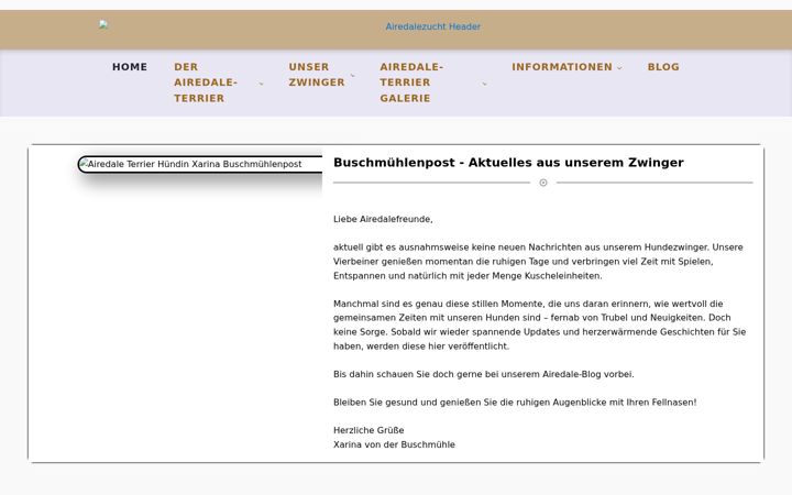 Screenshot of airedalezucht.de