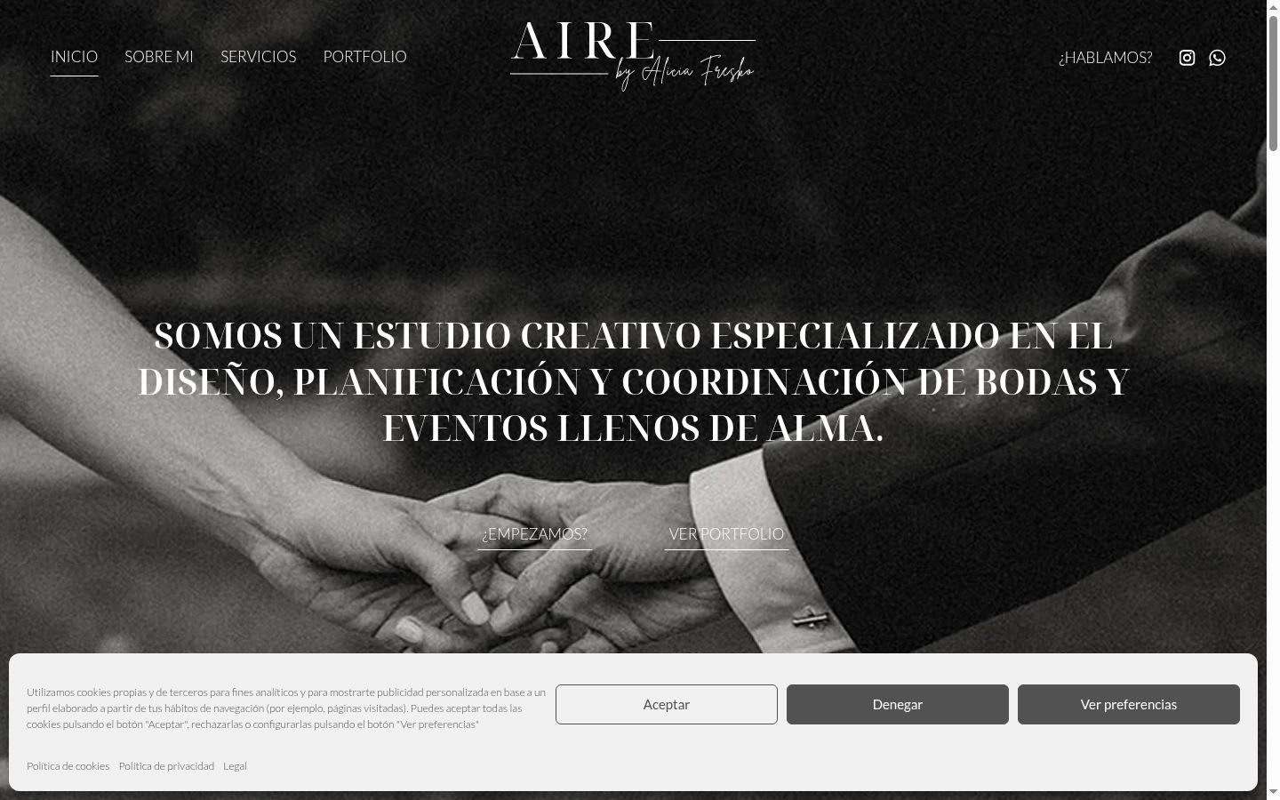 Screenshot of the consent banner shown before any interaction