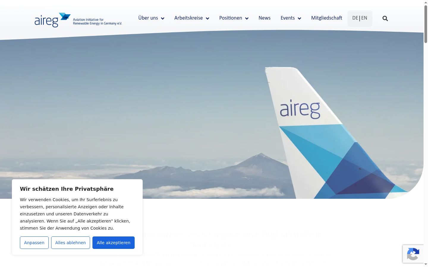 Screenshot del banner di consenso mostrato prima di qualsiasi interazione