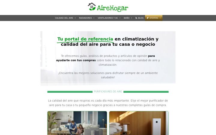 Zrzut ekranu airehogar.com