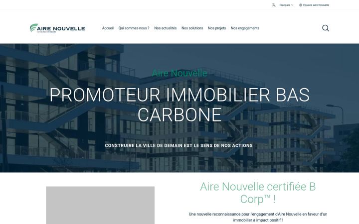 Screenshot of airenouvelle.fr