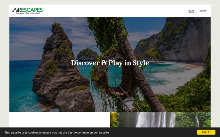 Screenshot of airescapes.com.au