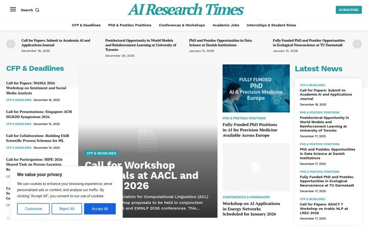 Screenshot of airesearchtimes.com