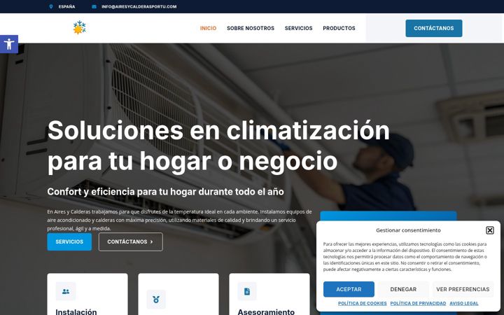 Screenshot of airesycalderasportu.es