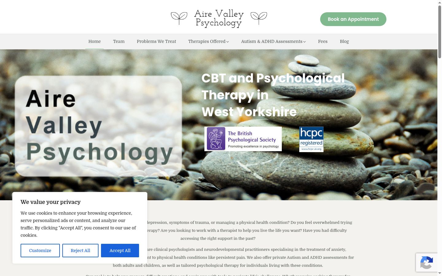 Screenshot des Einwilligungsbanners vor jeglicher Interaktion