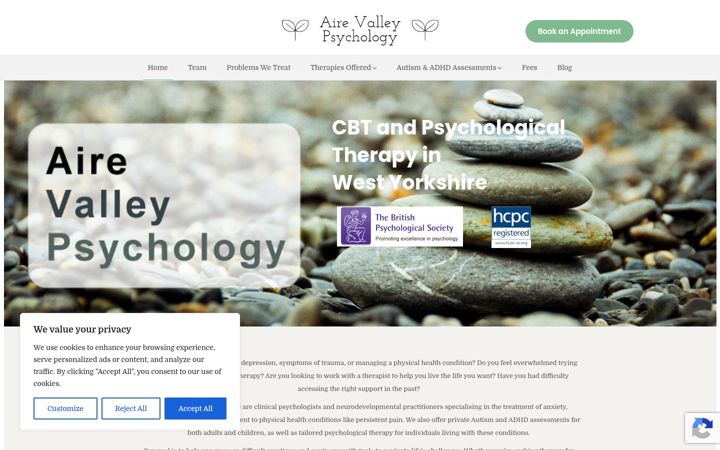Screenshot von airevalleypsych.co.uk