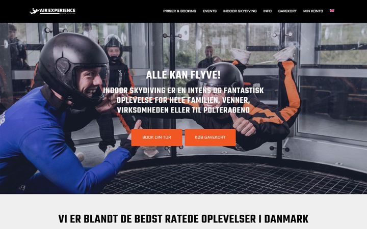 Skærmbillede af airexperience.dk