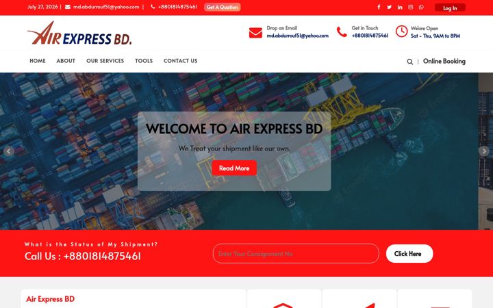 Screenshot of airexpressbd.com