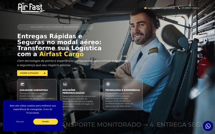 Screenshot of airfastcargo.com.br