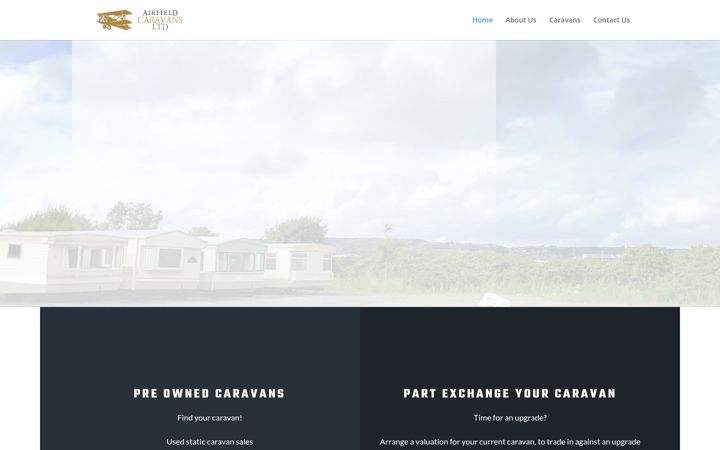 Screenshot of airfieldcaravans.co.uk
