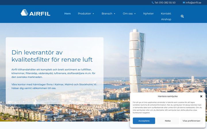 Skærmbillede af airfil.se