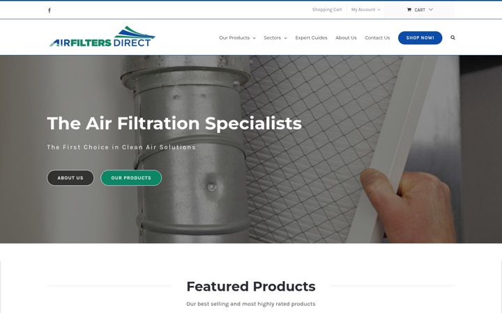 Screenshot of airfiltersdirect.co.uk