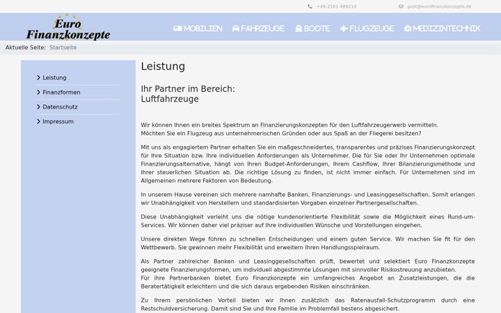 Screenshot of airfinanz.de
