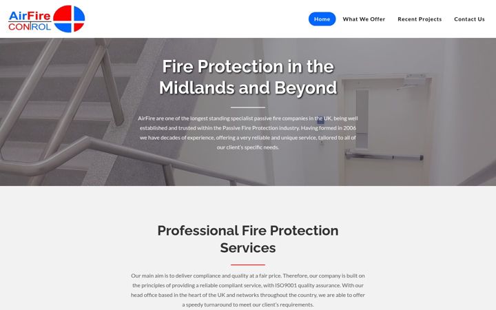 Screenshot of airfire.co.uk