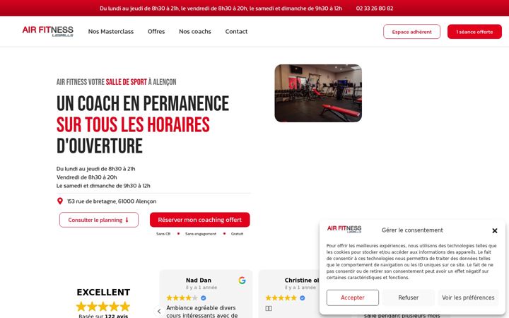 Skærmbillede af airfitness.fr