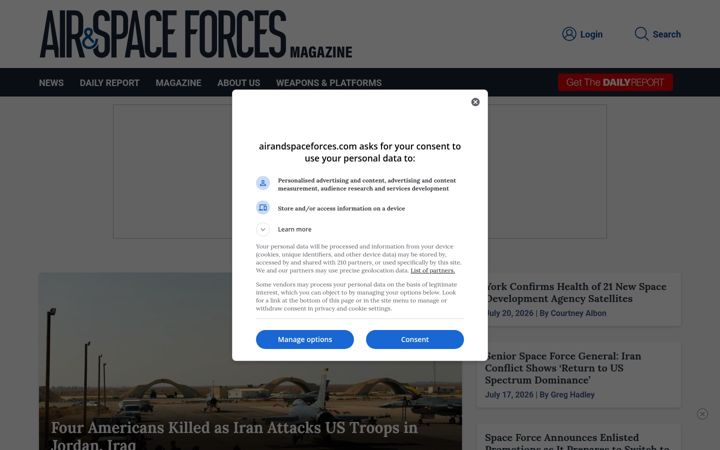 Screenshot of airforcemag.com