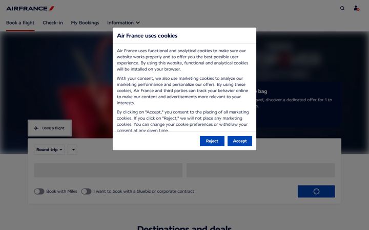Screenshot of airfrance.us