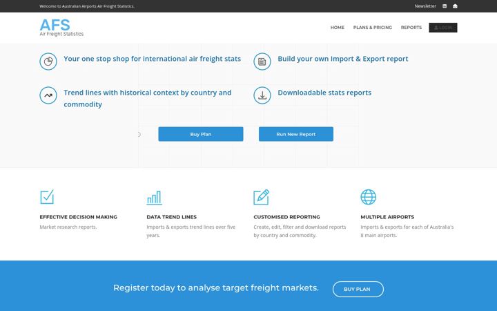 Screenshot of airfreightstats.com