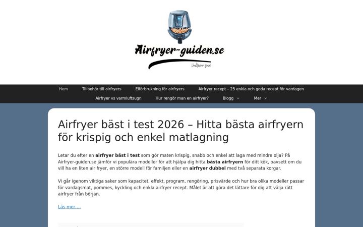 Screenshot of airfryer-guiden.se